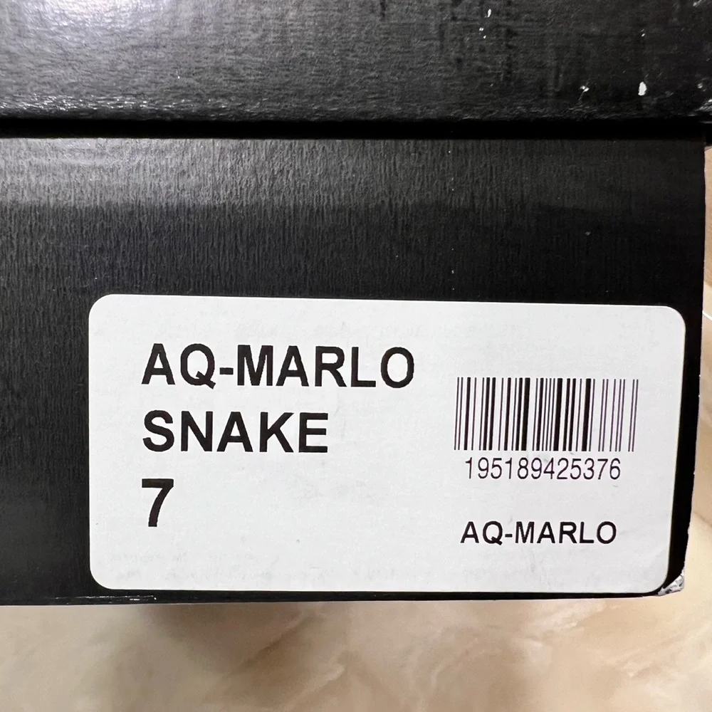 NEW AQUA Womens Beige Snake Print Padded Marlo Pointed Toe Block Heel Boot sz 7 - Picture 9 of 9